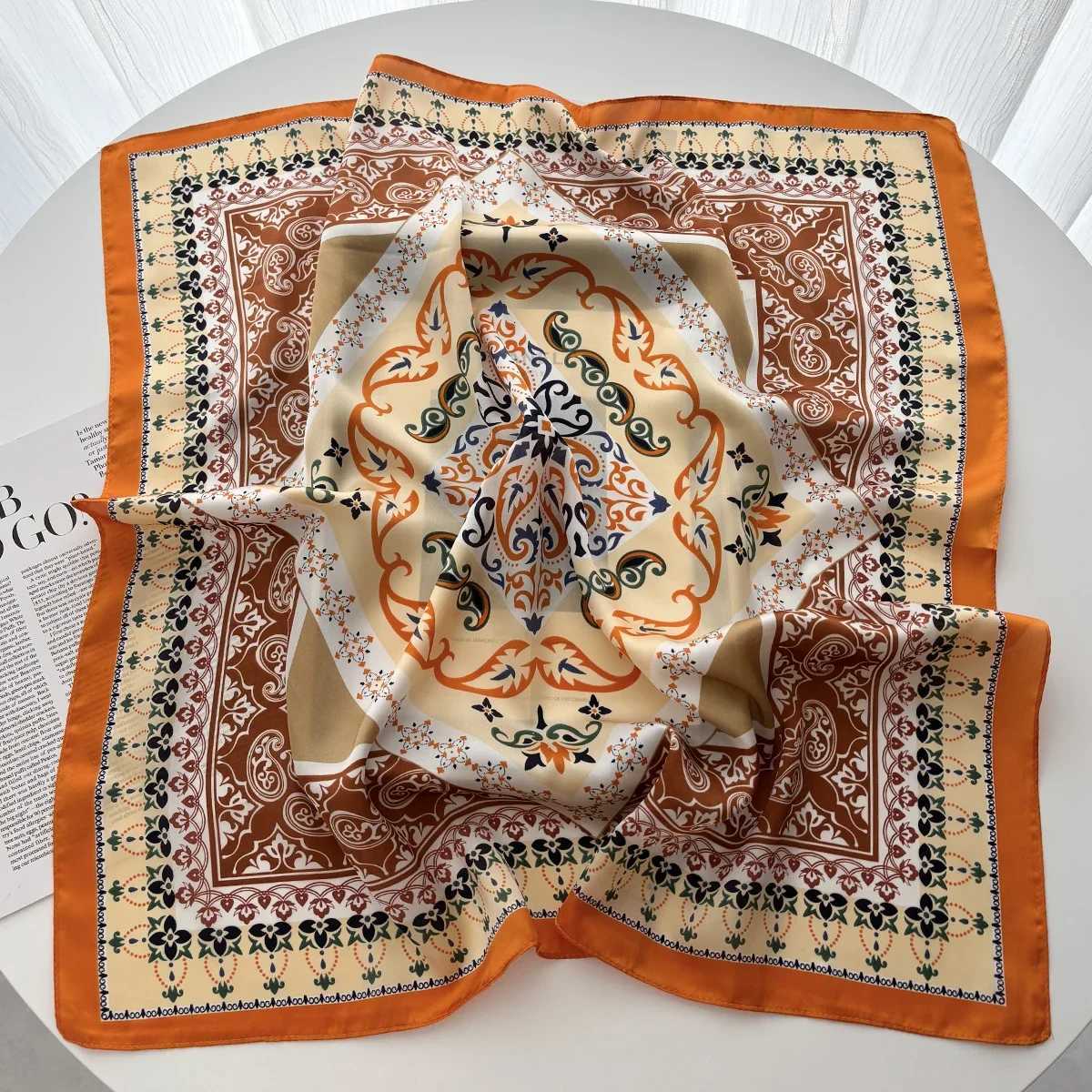 ral Print 70cm Satin kerchief Wen Luxury Design Neck Tie Scarf Fem Hair Hand Wrist Foard Shl Hijab Bandana New Y251024