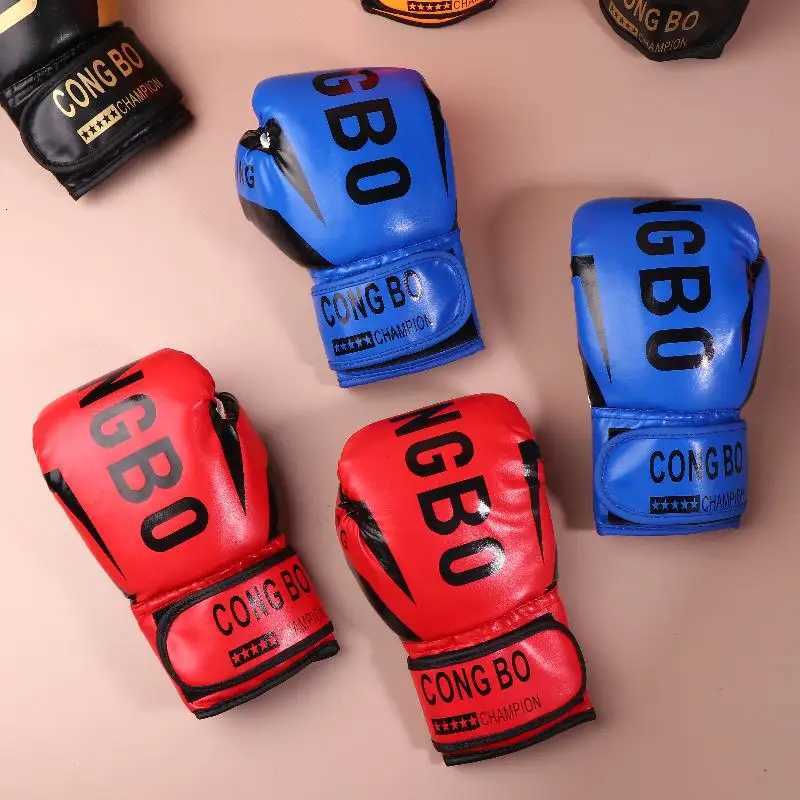 Kids 6oz Professional Boxing Training Sparring Gloves PU Leather Kids Breathable Muay Thai Punching Karate Training Gloves Y251023