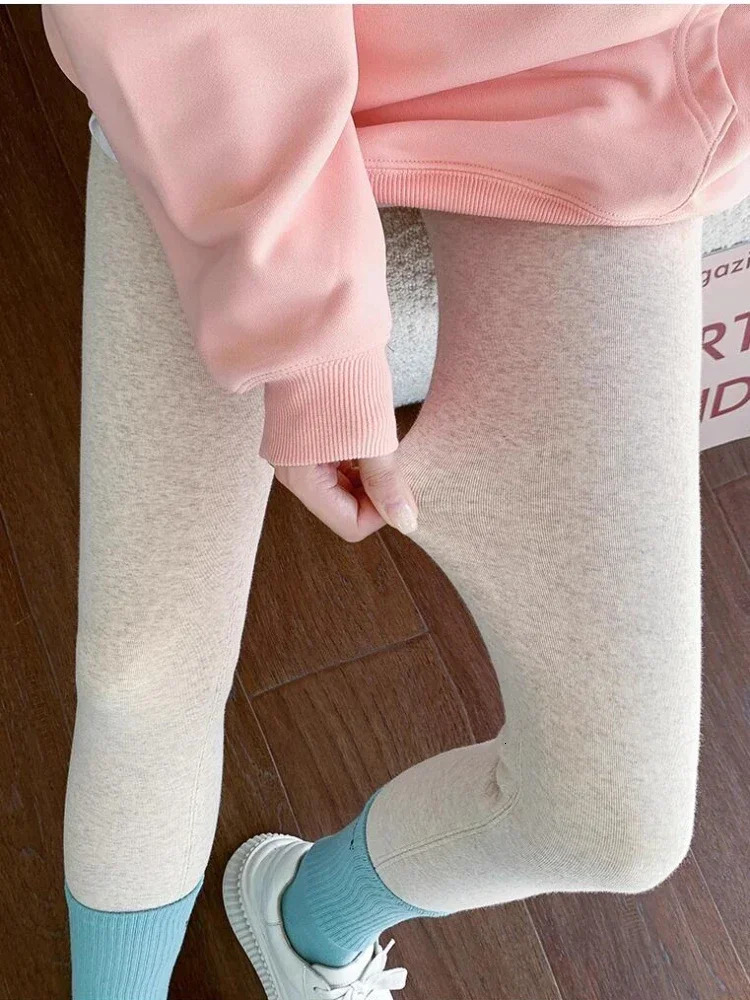 Casual Fleece Warm Tights Pants Women High Waist Solid Women Leggings Autumn Winter Velvet Thickened Cotton Female Legging 251018