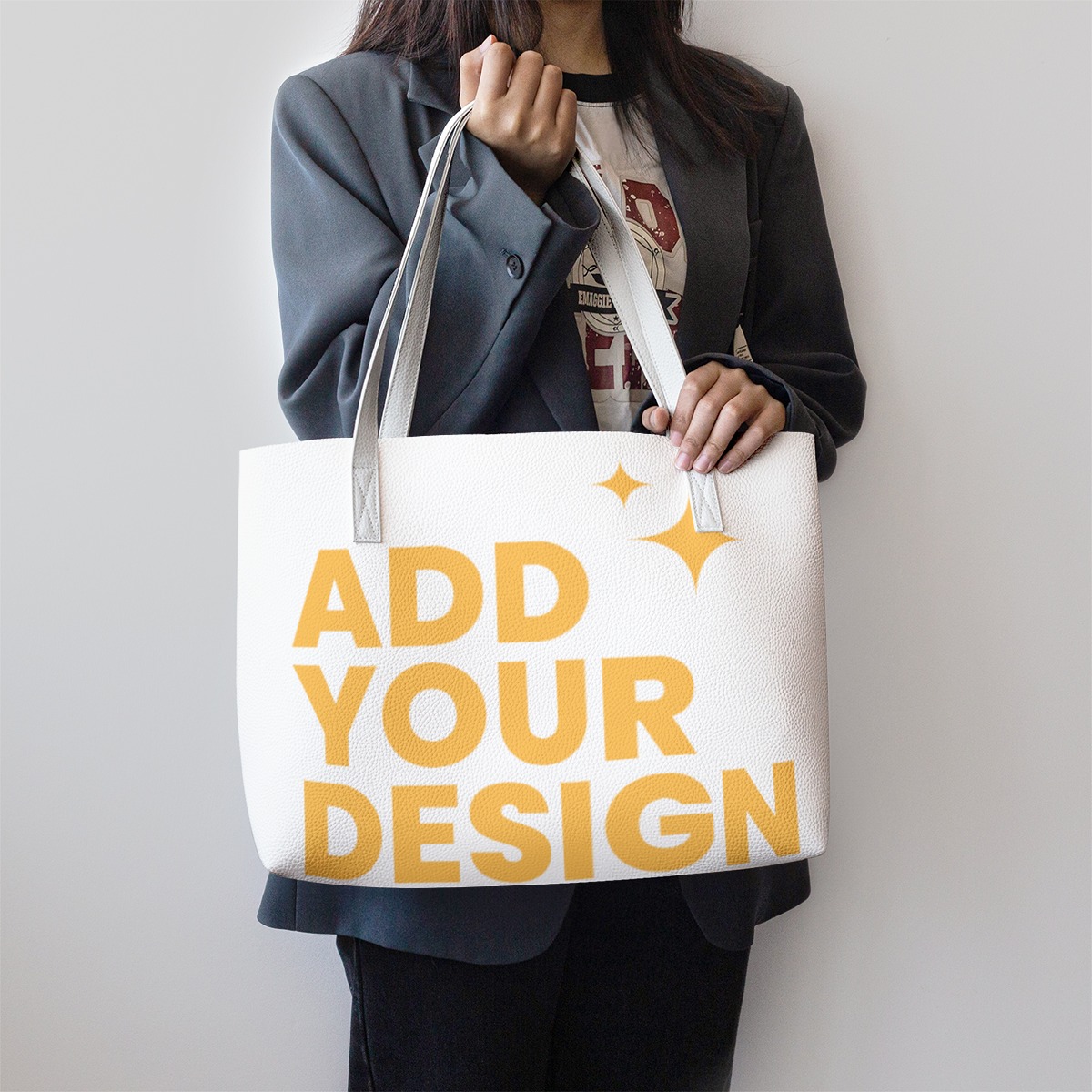 DHgatepod Fashion PU Leather Tote Bag - Waterproof Large Capacity Laptop Bag for Women, 29x41x18cm