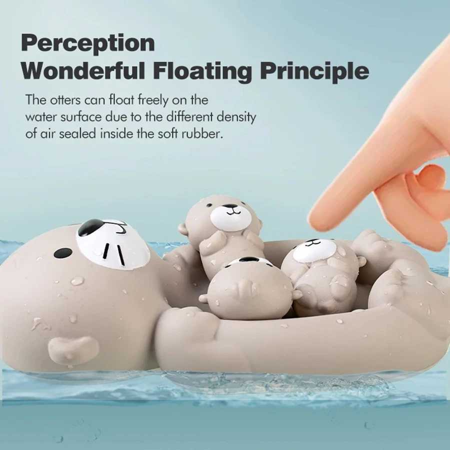 4Pcs Set Otter Family Bath Toy Baby Bathroom Games PVC Kid Bathtub Toy For ParentChild Otter sealed Floating Water Gifts J251023