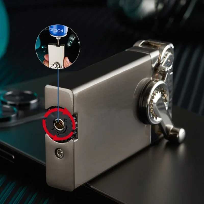 Creative Gear Swing Arm Windproof Jet Blue Flame Butane Gas Torch Lighter Metal Portable Business Cigar Lighters Smoking Gifts D251024