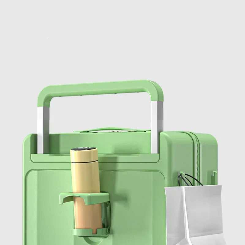 Trolley Luggage Wholesale Front First Class Open Multifunctional Suitcase with USB Charging and Cup holder Carry on Luggage SetW251024