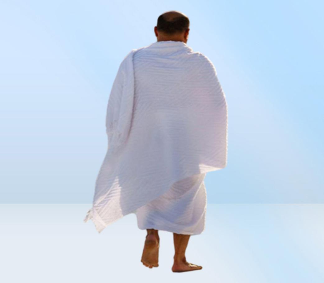 Ethnic Clothing Arabia Muslim Hajj Ihram Umrah Towel Men Prayer Shawl Pilgrimage Hydrophilic Islamic Mecca Turkish Worship Costume2467144