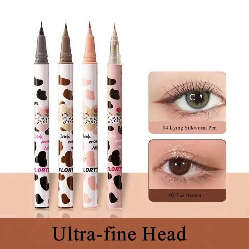 FLORTTE Ultrafine Liquid Eyeliner Lying Silkworm Pen Waterproof Long Lasting No Smudging Quickdry Eye Liner Makeup CosmeticsL251024