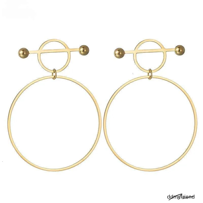 Gold-Plated Hoop Earrings: Stainless Steel Fashion Jewelry For Women - Circle Design Ddmyfriend