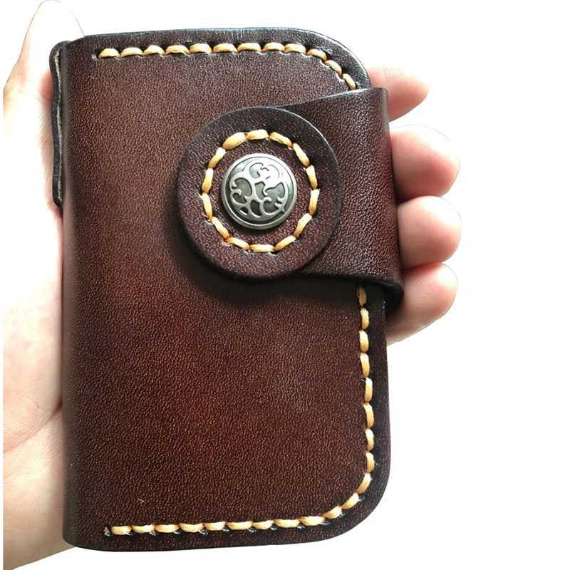 Hand Stitched Vegetable Tanned Leather Key Holder Durable Japanese Style Housekeeper Key Case Z251023