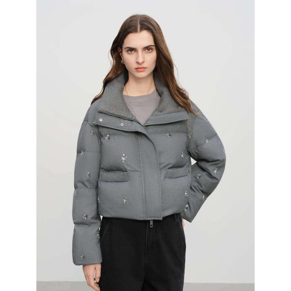Fslepremium Seriesbeaded Short Puffer Vest Women Autumn Winter Quilted Jacket Down Gilet Coat Outdoor Streetwear Womens Coat