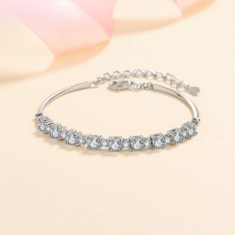 DHCollections-- S Sier Women's Dia-Inlaid Jewelry with D Color Moissanite Bracelet for Live Streaming