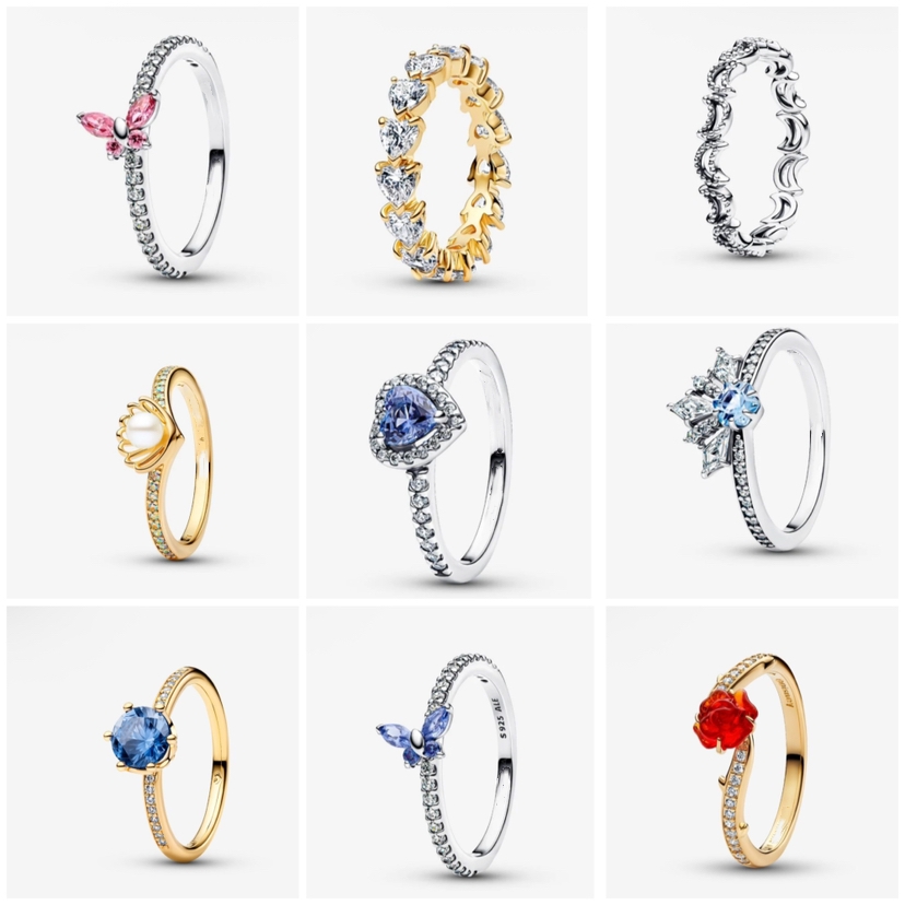 Ring Heart shaped Ring for Women Gold Full Diamond Watch Ring Moon Flower Ring