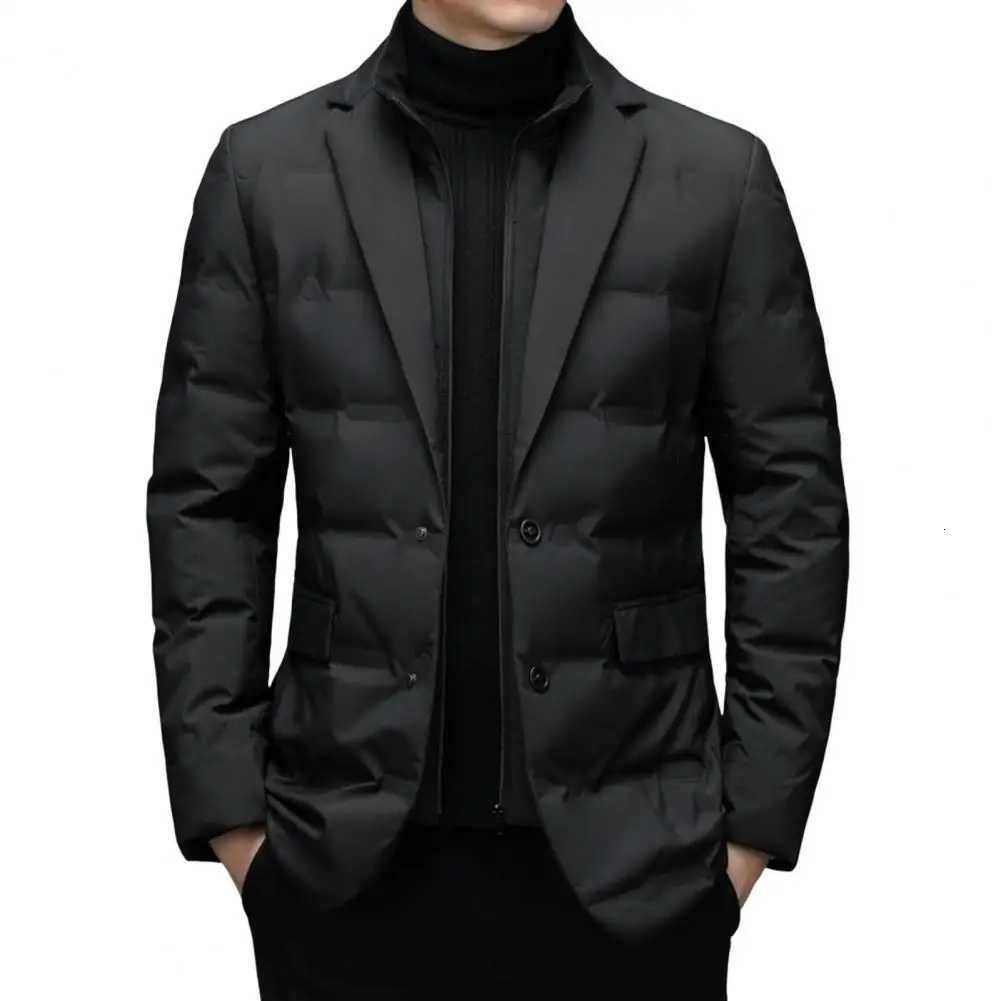 Winter Mens Coldproof Windproof Down Jacket Suit Scarf Collar Simple Down Jacket Male Clothing Z251024