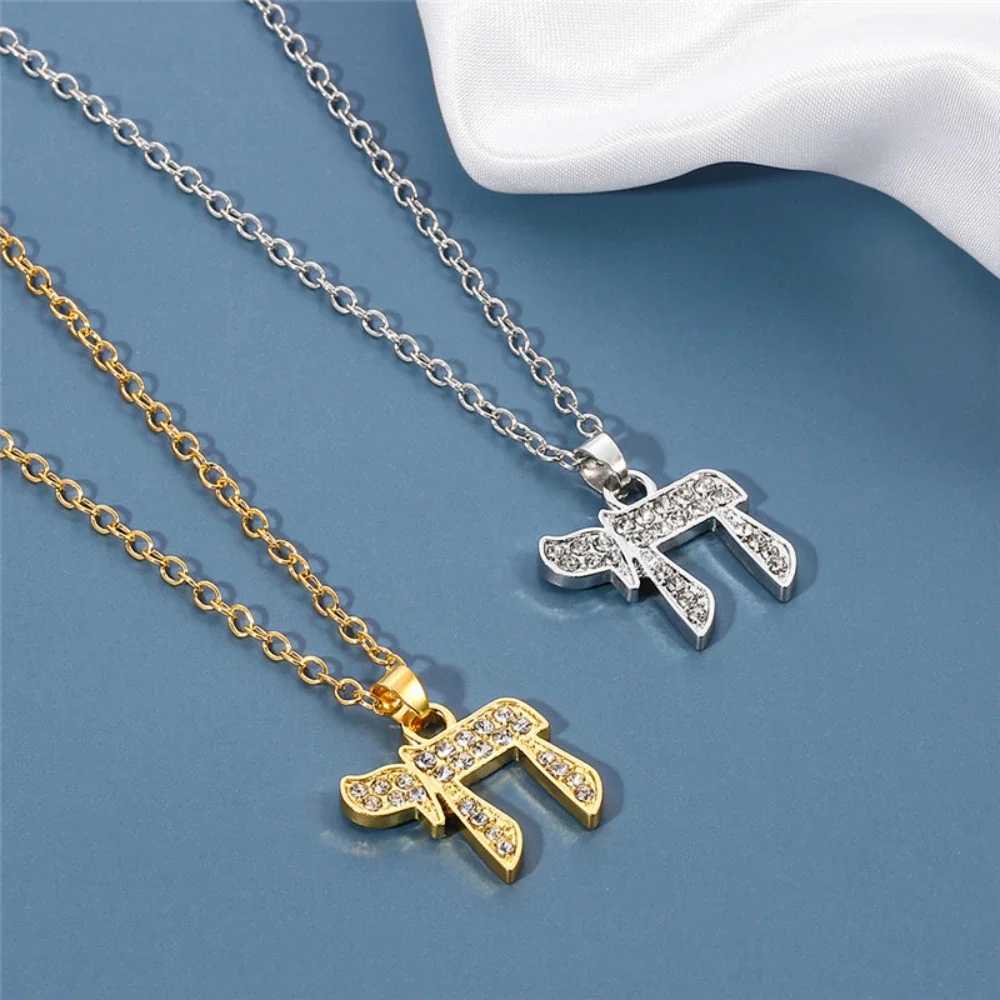 YILUOCD Chai Je Pendent Necklace for Women Zirconia Hebrew Letter Hai Pendent Religious Supernatural Talisman Amulet JewelryXJ251024