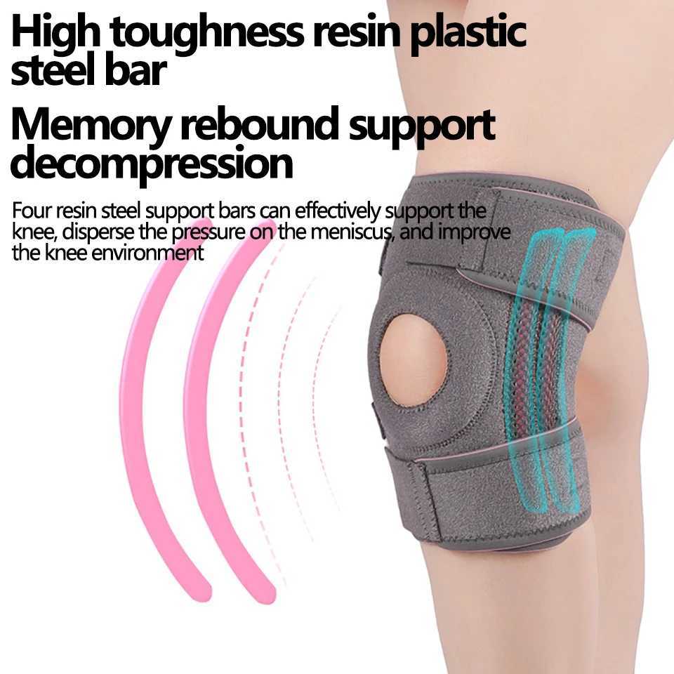 1Pc Adjustable Knee Pads Patella Brace Kneepad EVA Spring Basketball Running Compression Knee Support Sports Volleyball TennisW251024