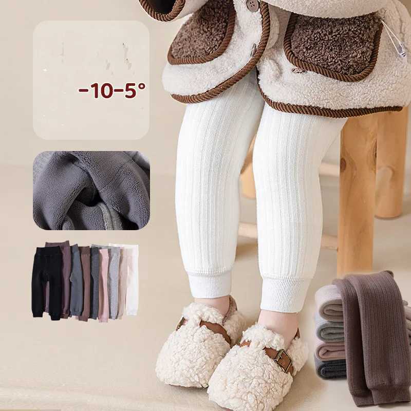 Autumn Winter Baby Boys Girls Thicken Warm Pants Leggings Tights Fleece Lining Stretch Kids Children Knitting TrousersT251024