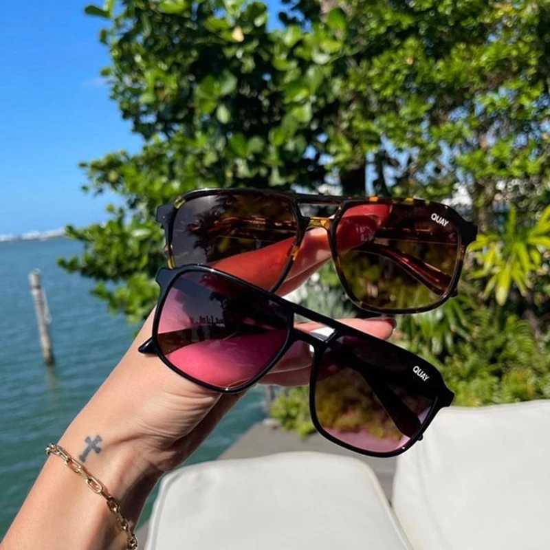 Oversized Mirror Women Sun Glasses for WomenMen Quay On the Fly Sunglasses Shades Gafas UV400 Fashion Sunglasses WomenT251024