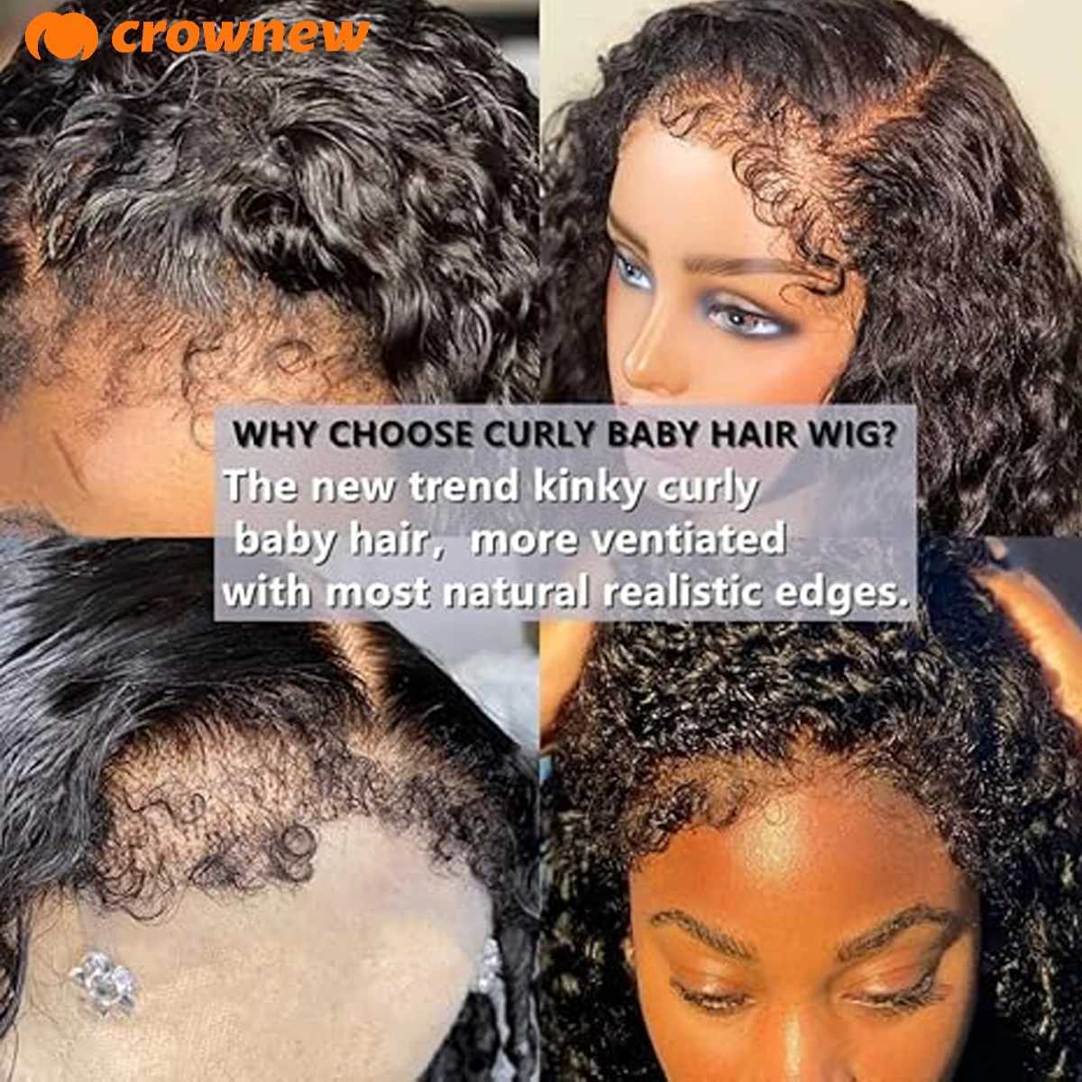Glueless Wig Human Hair Curly Human Hair Wig 4C KinKy Edges Curly Baby Hair Lace Wigs 13x4 HD Lace Wig 13x6 Human Hair W251023