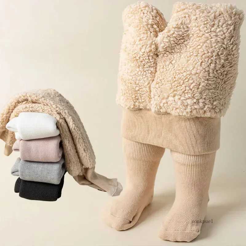 Fleecelined Girls Leggings Autumn Winter Childrens Tights Warm Lamb Fleece Solid Color Kids Boys Baby Tights InfantT251024