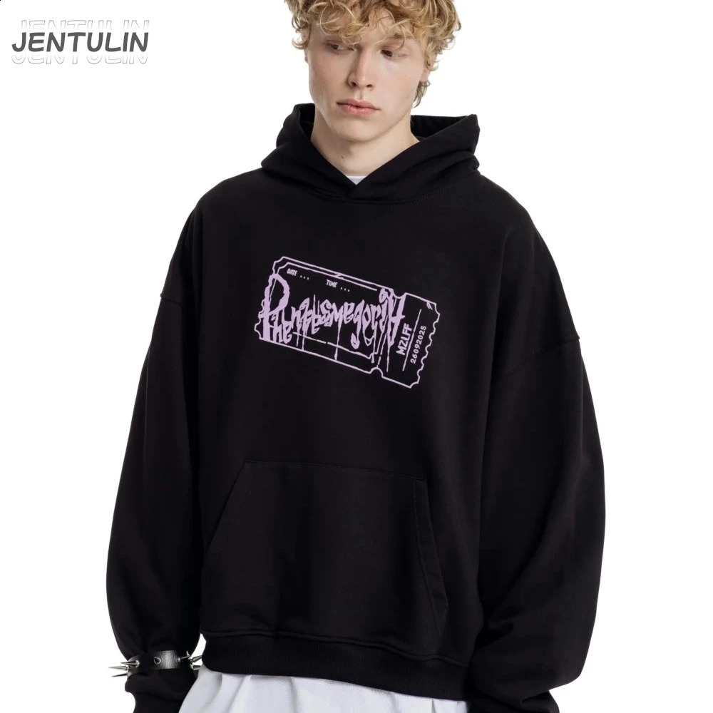 Streetwear kpop Men Hoodies phantasmagoria Graphic Print Hooded Letter Pullover Sweatshirt Hip Hop Y2K Unisex Clothing Goth Tops 251018