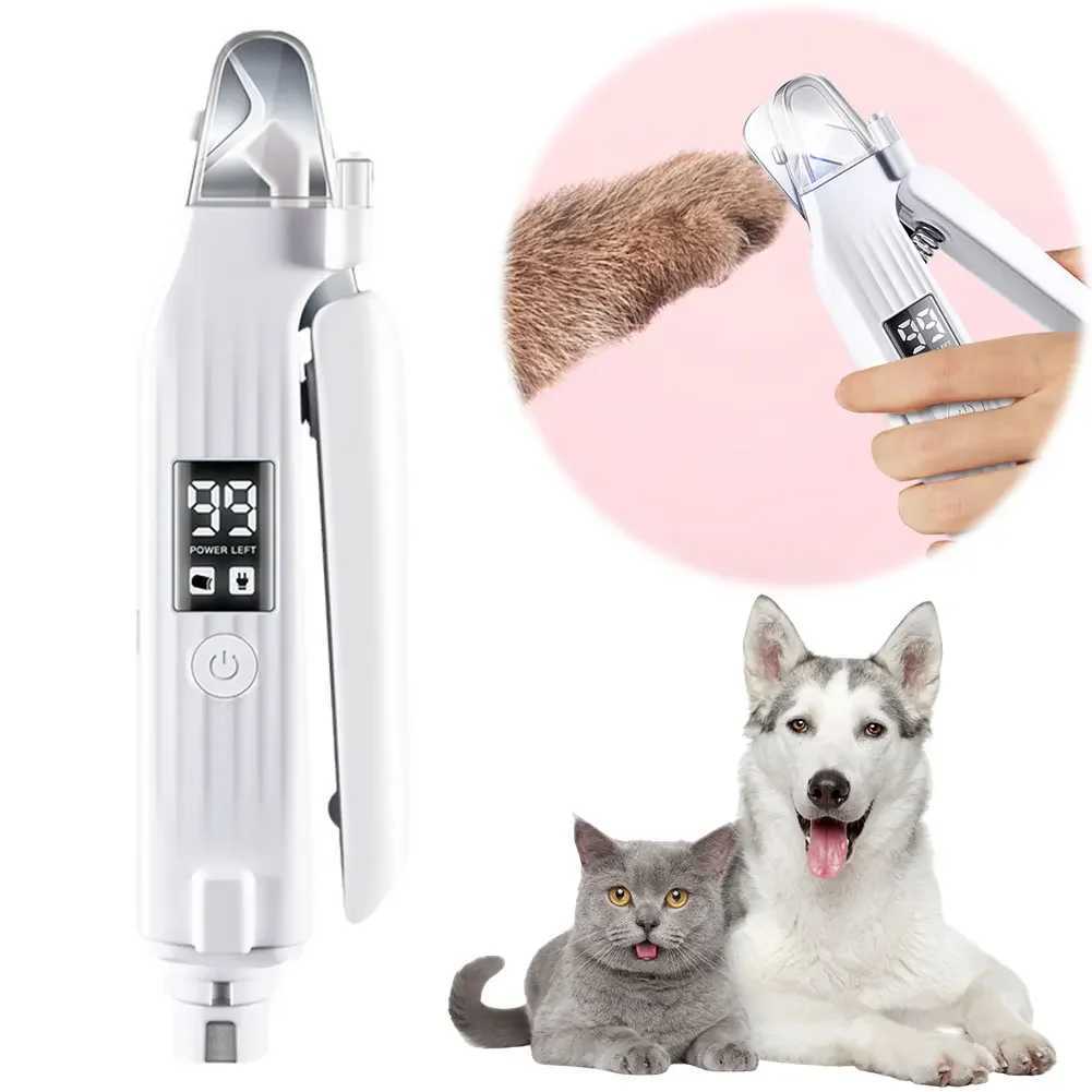 2 in 1 Electric Dog Nail Grinder and Clipper with LED Lights Pet Nail Trimmer Pet Nail Grinder for Small Medium Large DogsCats Z20251024