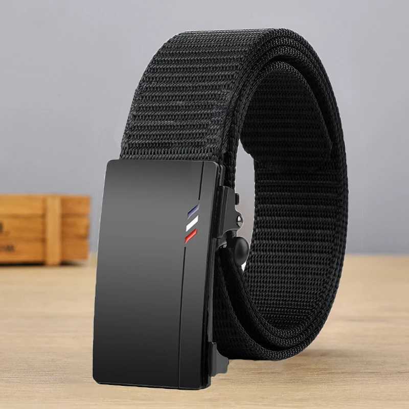 Mens Woven Belt Nylon Material Breathable Automatic Buckle Belt For Men Outdoor Sports And Leisure Strap Fashion Jeans Belt W251024