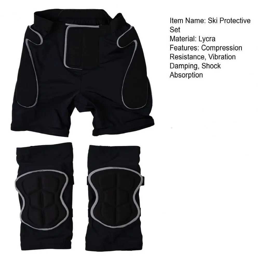 1 PcPair Skating Protective Gear Vibration Damping Shock Absorption Ergonomics Thickened Ski Knee And Hip Pads Skiing SuppliesW251024