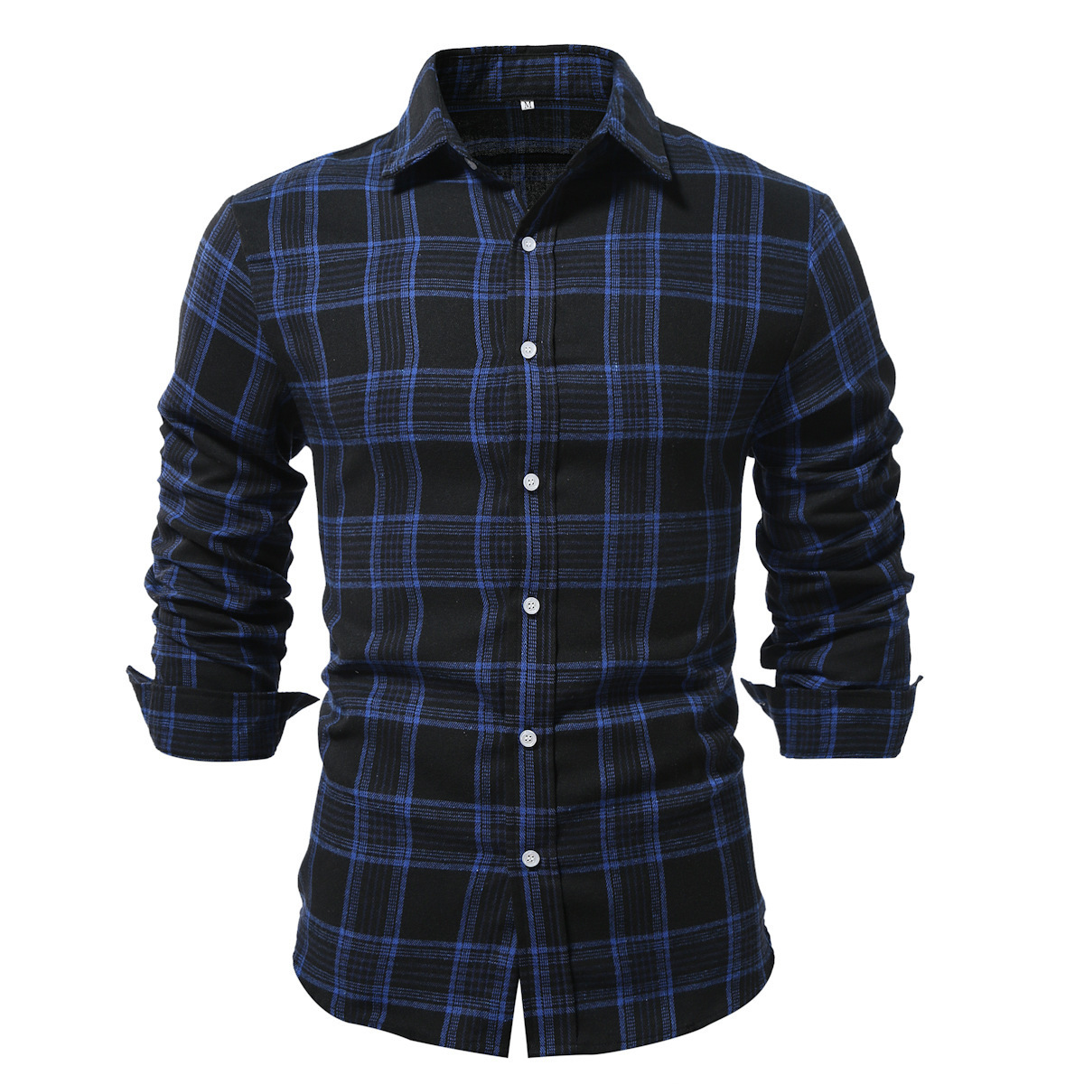 Fashion Cardigan Red Brushed Plaid Long Sleeve Men's Shirt Business Casual Shirt Men's Spring Autumn Top