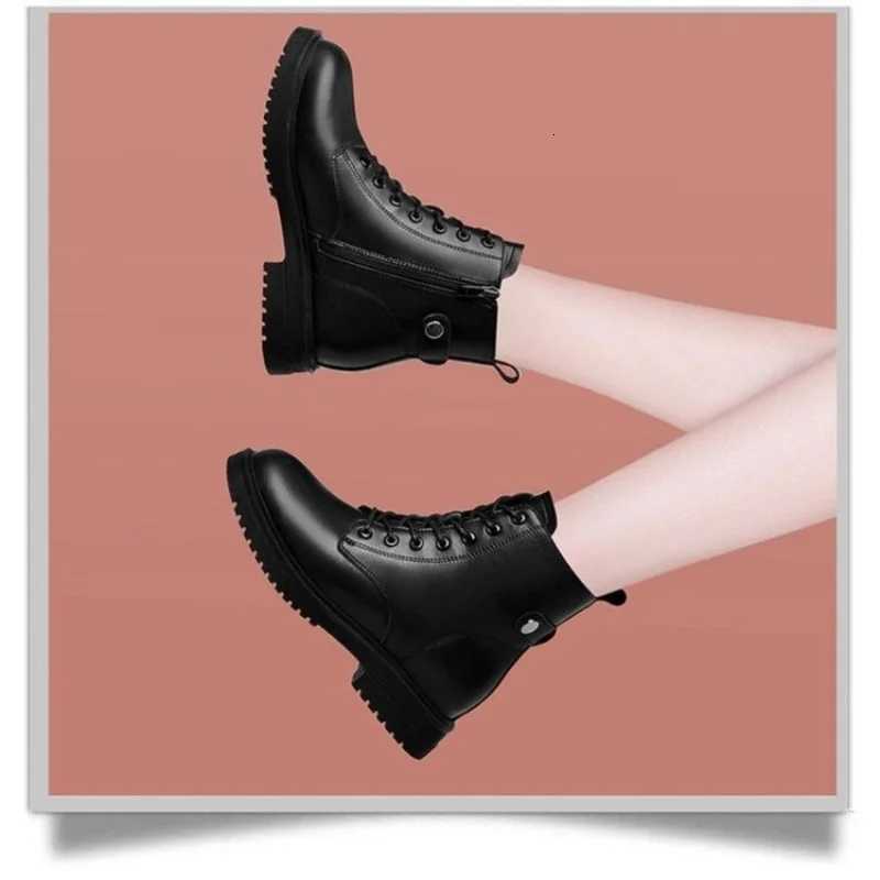 Women new winter black short boots Outdoor non slip walking shoes Casual thick soled Chelsea Boots Fashion comfort shoe Botas De W251024