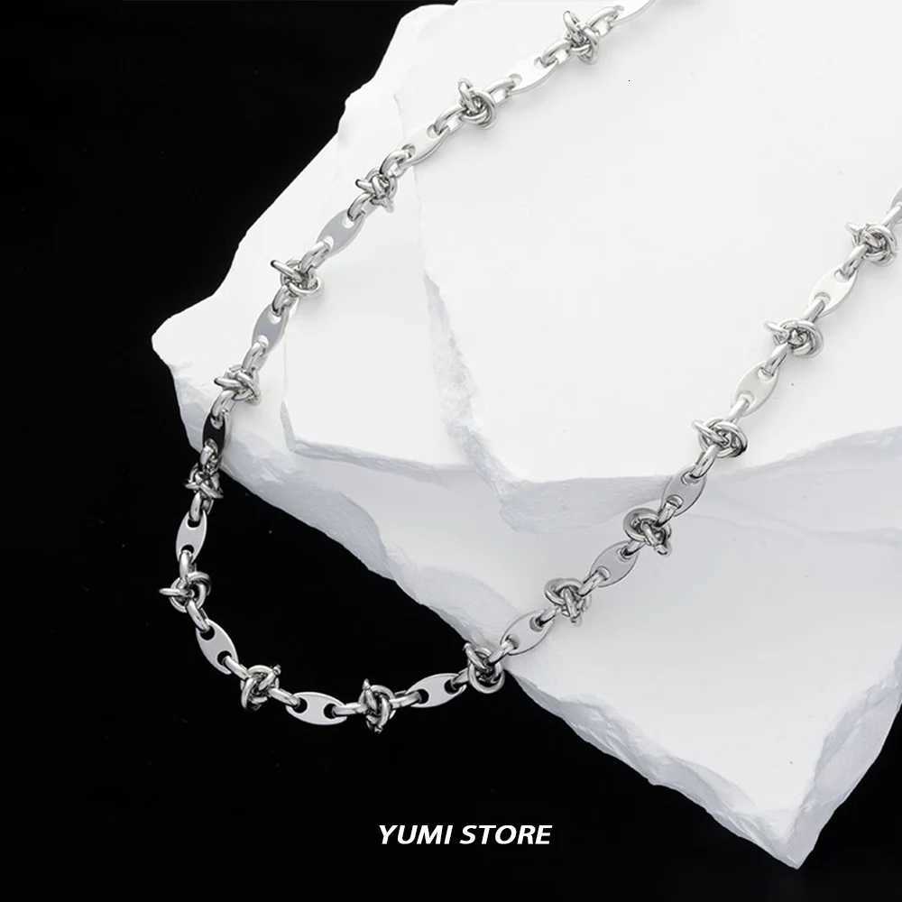 Hip Hop Stainl Steel Splicing Necklace for Man Woman Punk Clavicle Sweater Chain Luxury Unisex Jewelry Accories WholesaeXJ251024