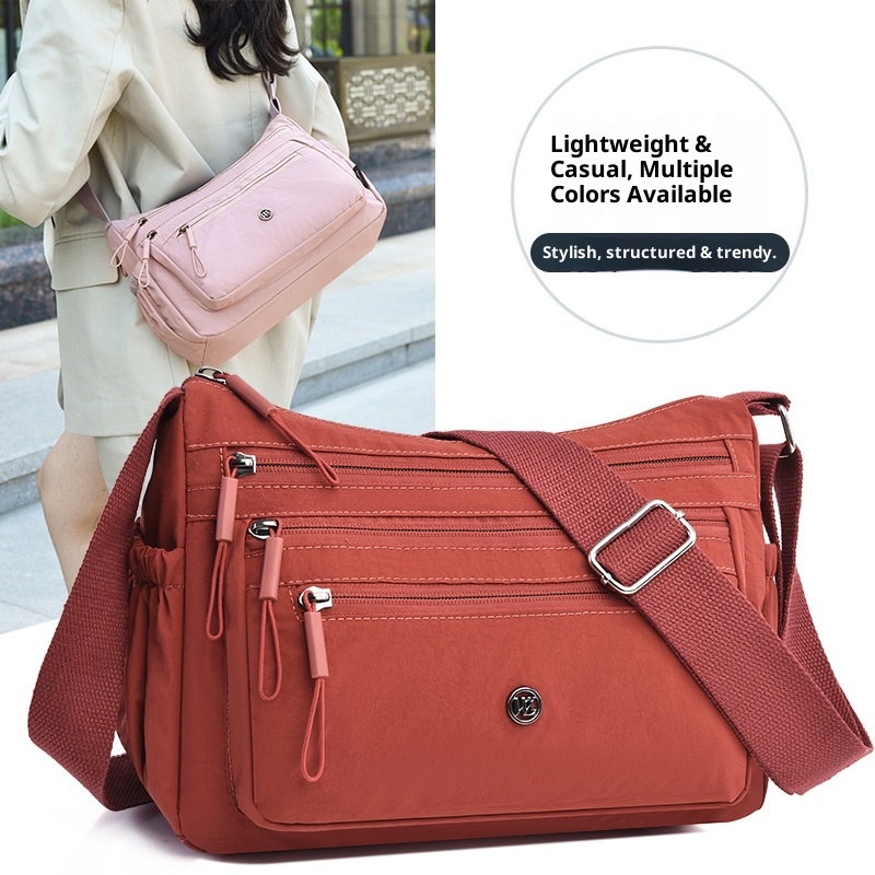 Casual Crossbody Bag for Women 2025 Summer New Arrival Large Capacity Lightweight Multi-Compartment Handbag Middle-Aged and Elderly Women's Bag