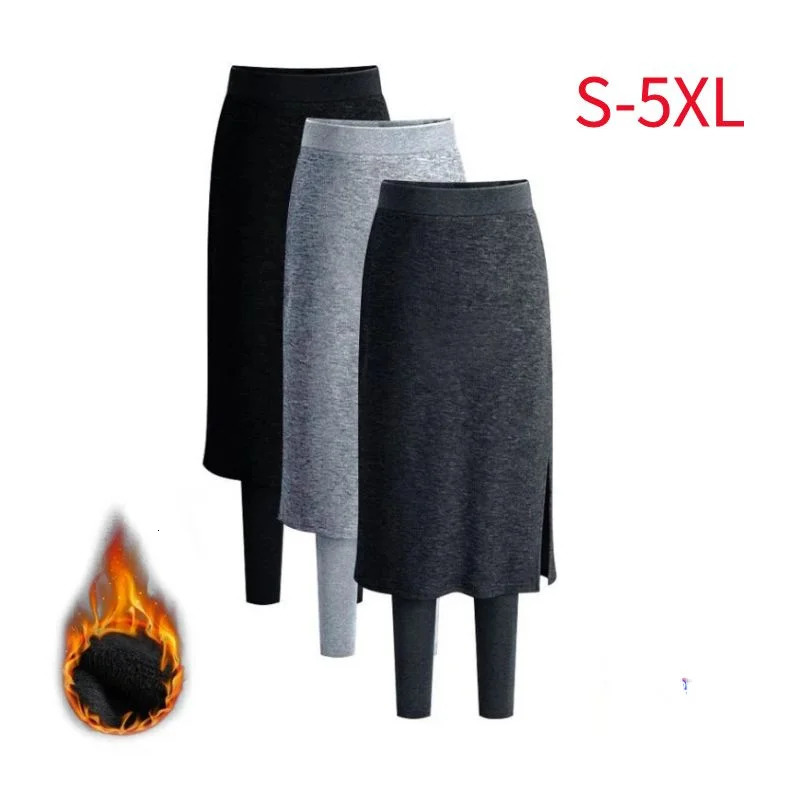 Culottes Leggings Women Warm Winter Tights Thermal Skirt One Piece Pants Fleece Leggins Sweatpants Plus Size Clothes Leg Warmers 251018