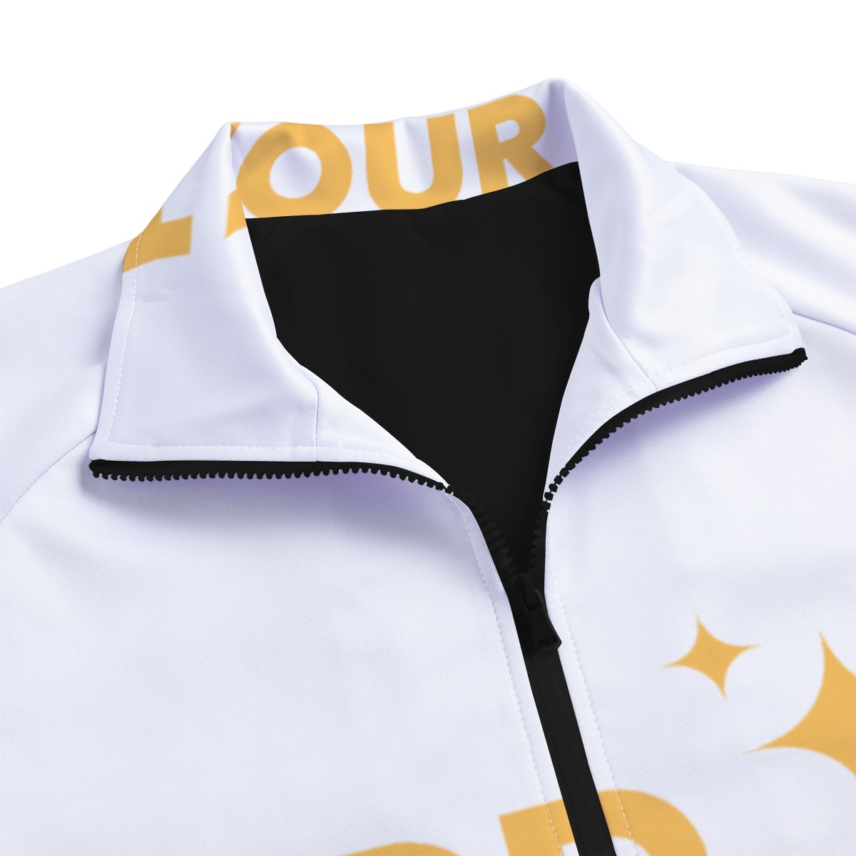 DHgatepod Unisex Stand Collar Jacket with Black Lining - All-Over Print Scuba Fabric Zip Coat with Contrast Interior