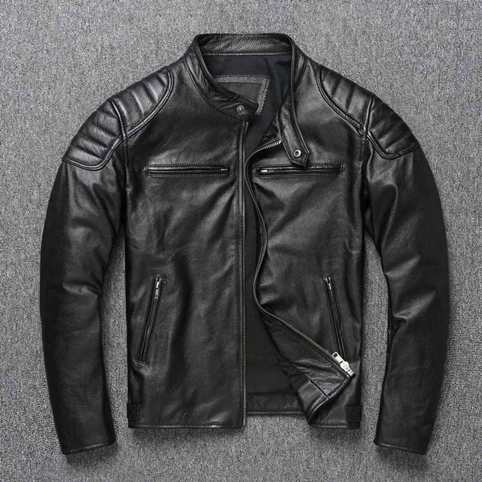 Men Imatition Leather Retro Stand Collar Jacket PunkStyle Coat Motorcycle Clothe 251023