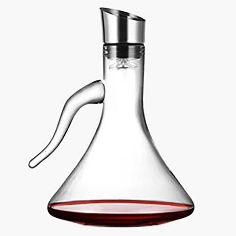 Wine Decanter with Aerator Pourer Lid 2 in 1100 Hand Blown Lead Crystal Red Wine Carafe Y251024