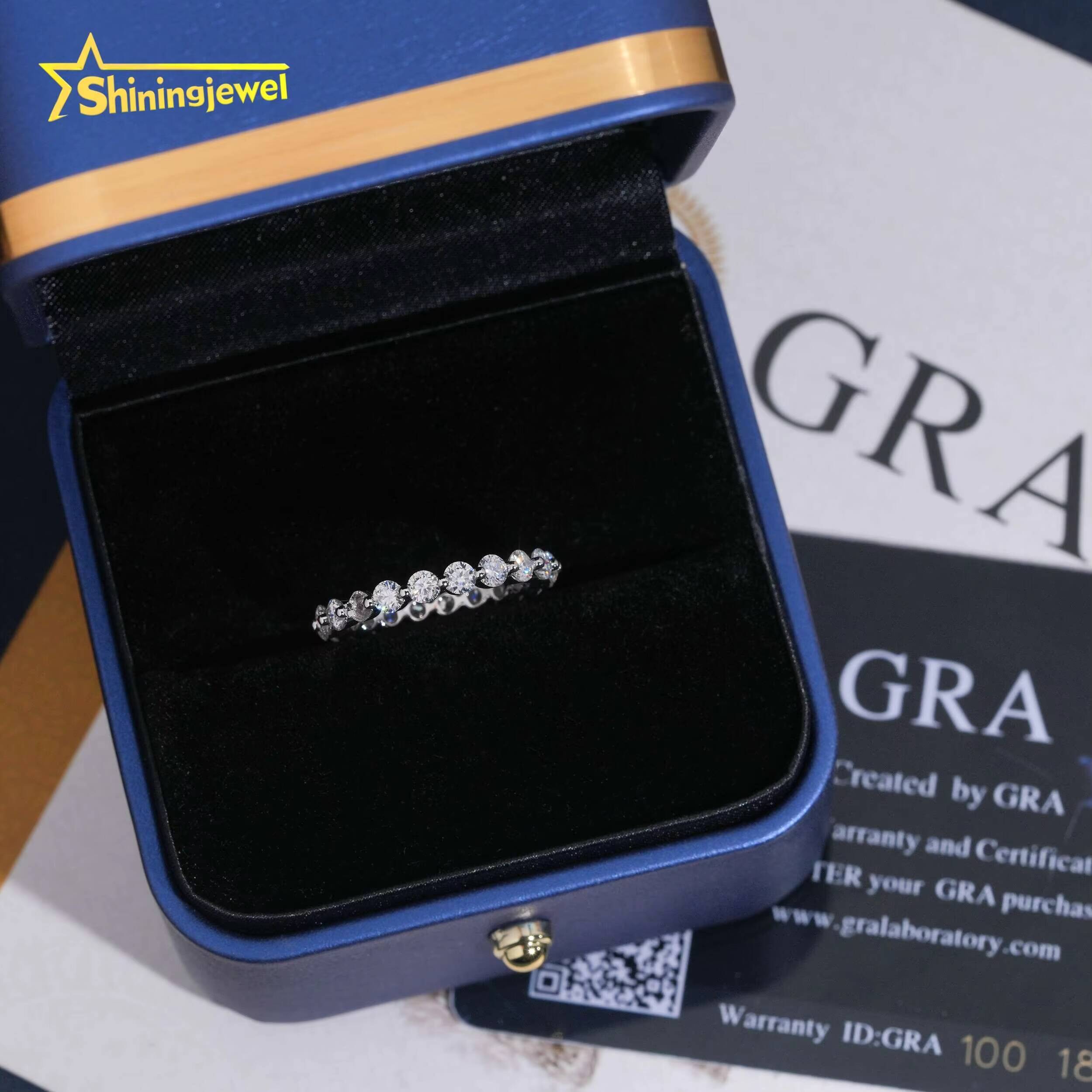 Hip Hop Jewelry 925 Silver Eternity Ring Moissanite Diamond 30mm Round Iced Out Rings Pass Diamond Tester