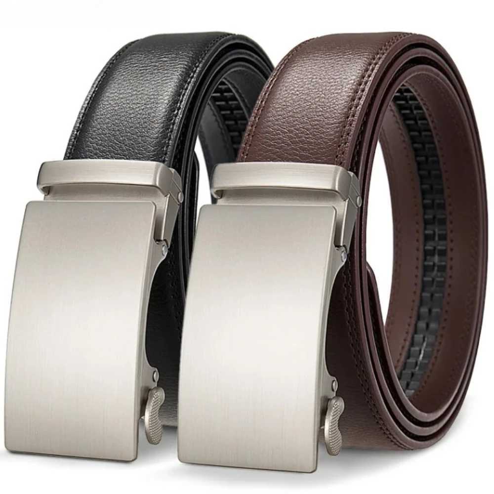 35cm High End Handsome Alloy Automatic Buckle Belt Mens Durability PU Leather Waistband Fashion Business Male Waist Straps W251024