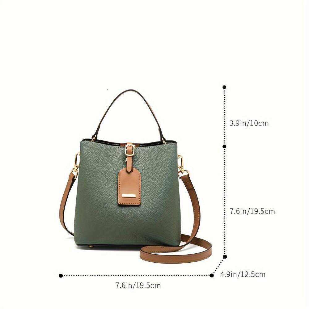 ZOOLER Women's Genuine Leather Capacity Elegant Solid Color Pink/Green/Black Closure Adjustable Strap, Lining, Hardware, Structured Bucket Bag Wi