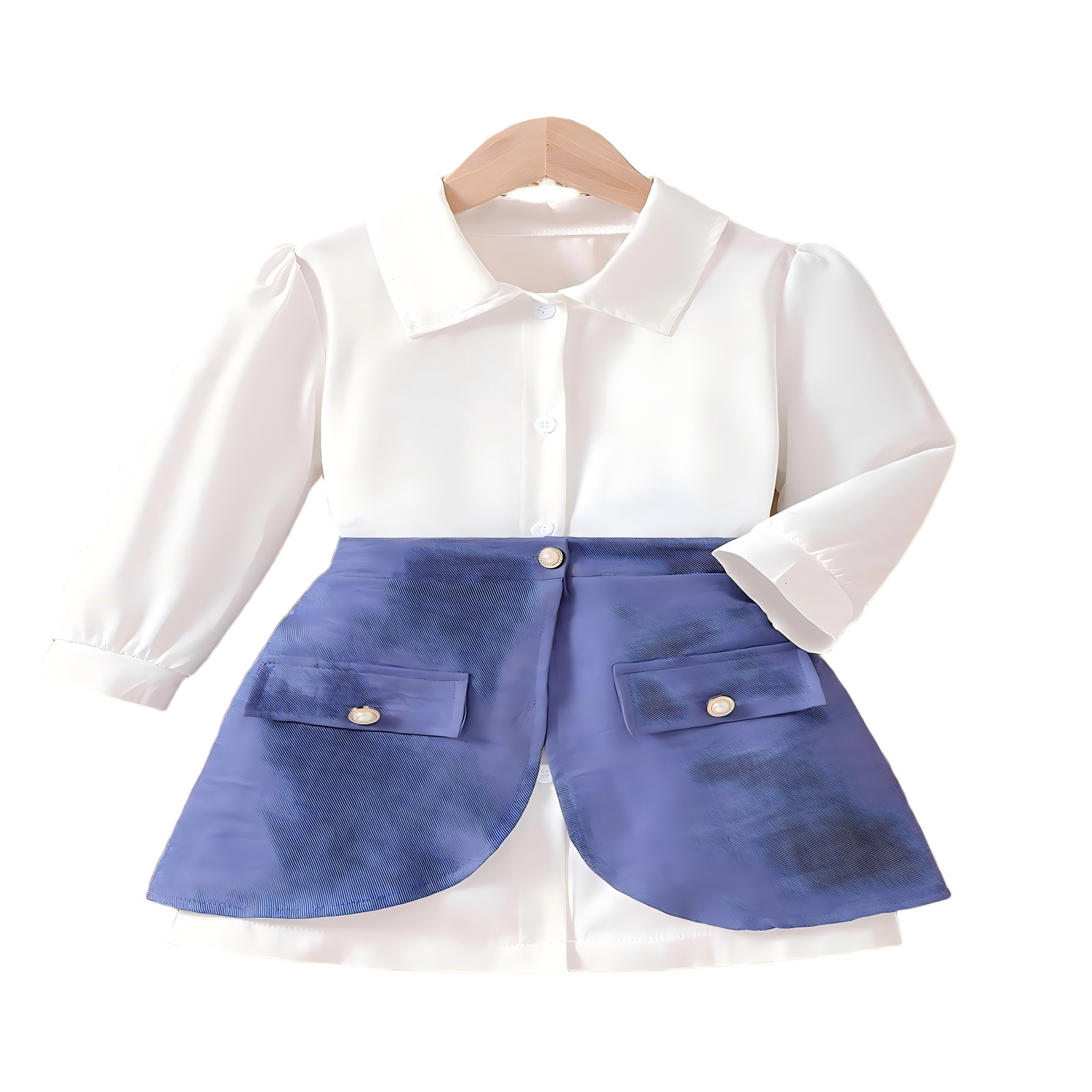 Women's Fashion Designer Collar Long Sleeve Shirt Dress Set Spring and Autumn Style Casual Outdoor