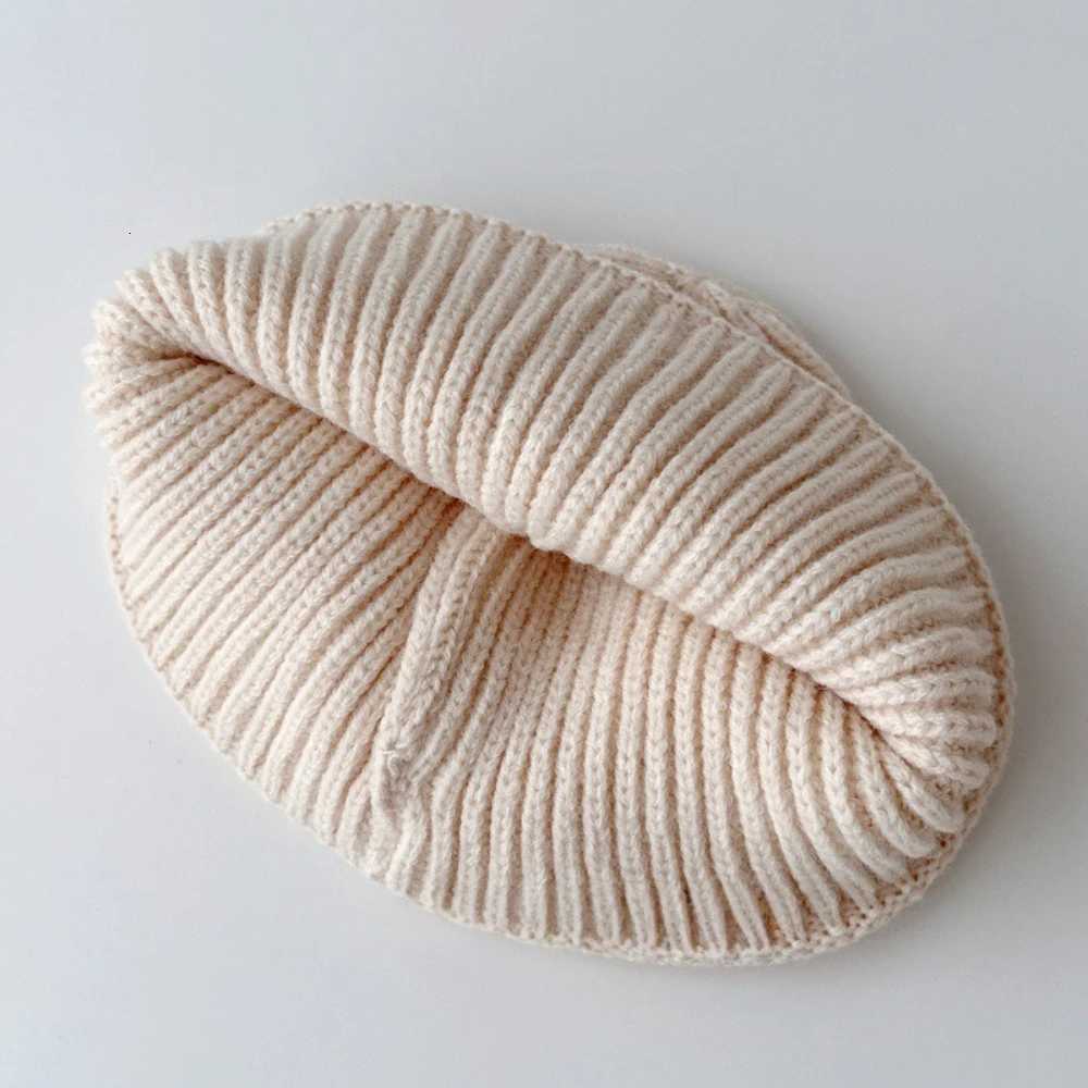 New Cartoon Bear Baby Hat Cute Childrens Warm Knitted Cap Soft Winter Earmuff Hat Baby and Toddler Beanie MINISO Baby GiftsL251024