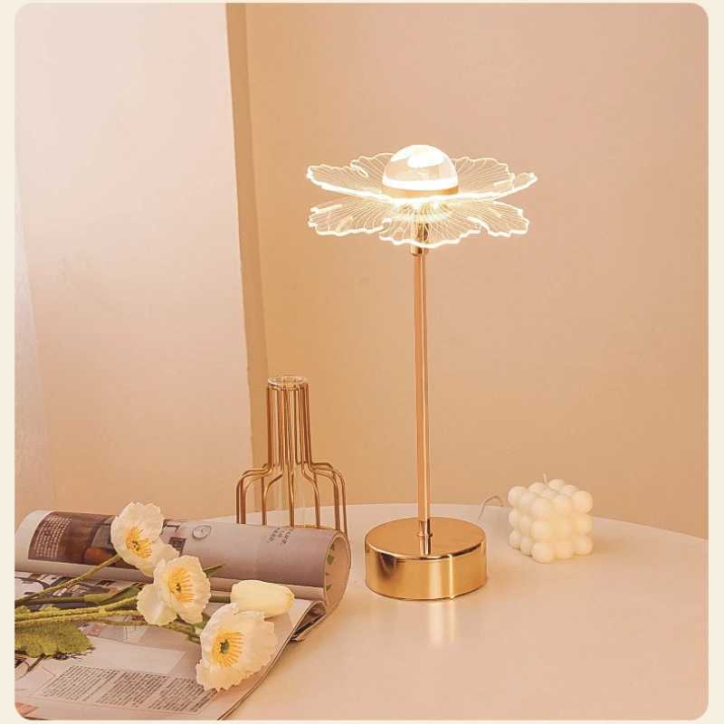 Table Lamp Retro Gold Acrylic Butterfly LED Desk Lamp Hotel Villa Art Decor LED Table Light Living Room Bedside LED Night Lights W251114