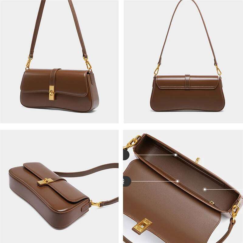 Toptrends Elegant Genuine Leather Underarm Shoulder Bags For Women 2025 Designer Crossbody Purses Saddle Ladies Handbags