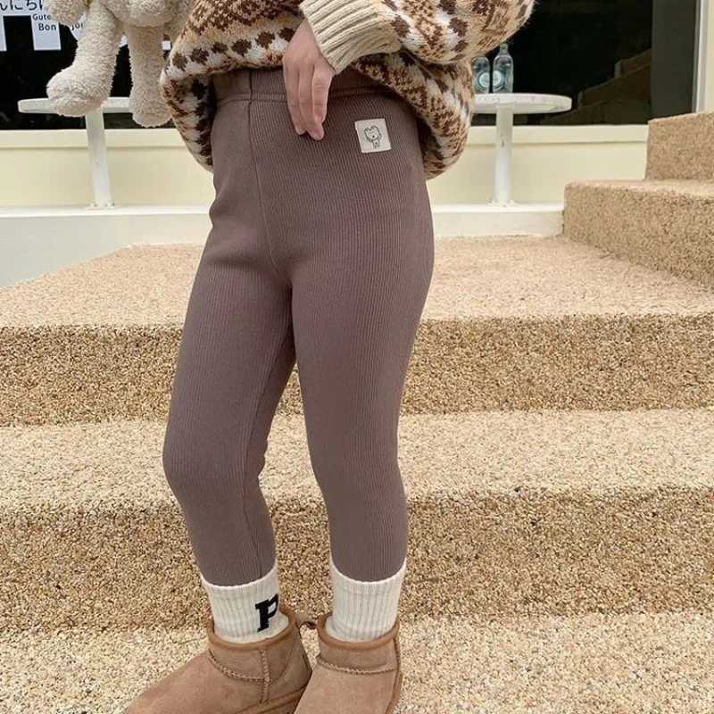 Girls Velvet Underpants 12M7Y Childrens Spring Autumn Integrated Velvet Thick Pants Baby AutumnWinter Outerwear LeggingsT251024