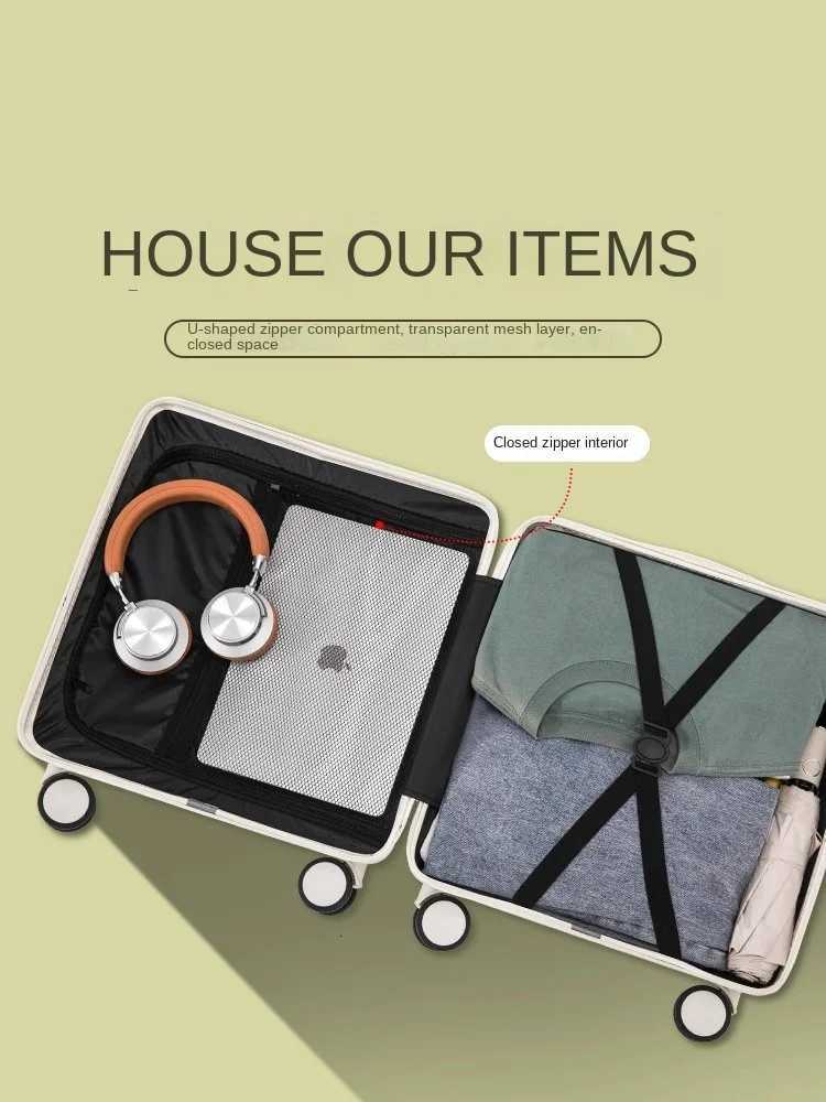 Multifunctional CarryOn Suitcase 1820 inch Cabin Bag Trolley Case Travel Suitcase Password Box USBTypeC Charging PortW251024