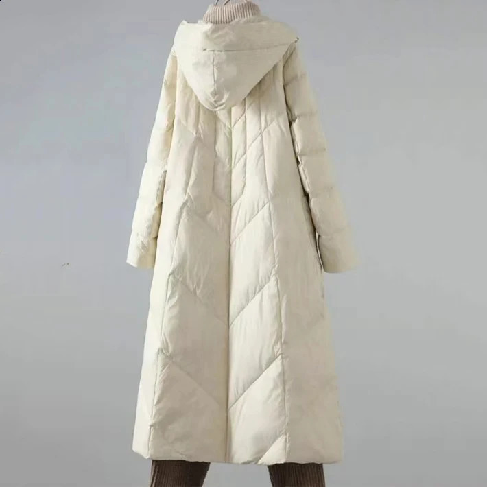 2024 Winter Puffer Coat Womens Long Warm Down Cotton Korean Hodoed CottonPadded Jacket Female Casual Overcoat 251018