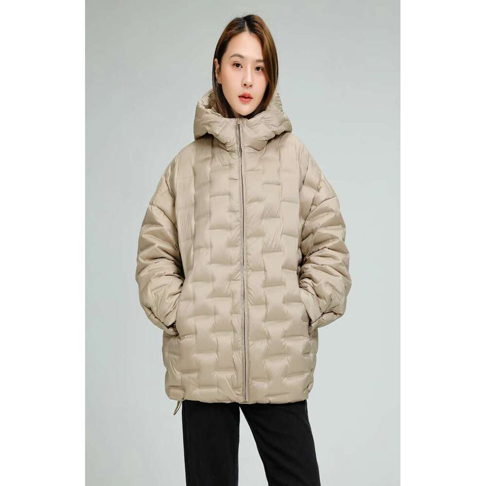 Schinteon Women Light 90% White Duck Down Jacket Casual Loose Over Size Autumn Winter Outwear With Hood Top Quality Coat 2025 Womens Coat