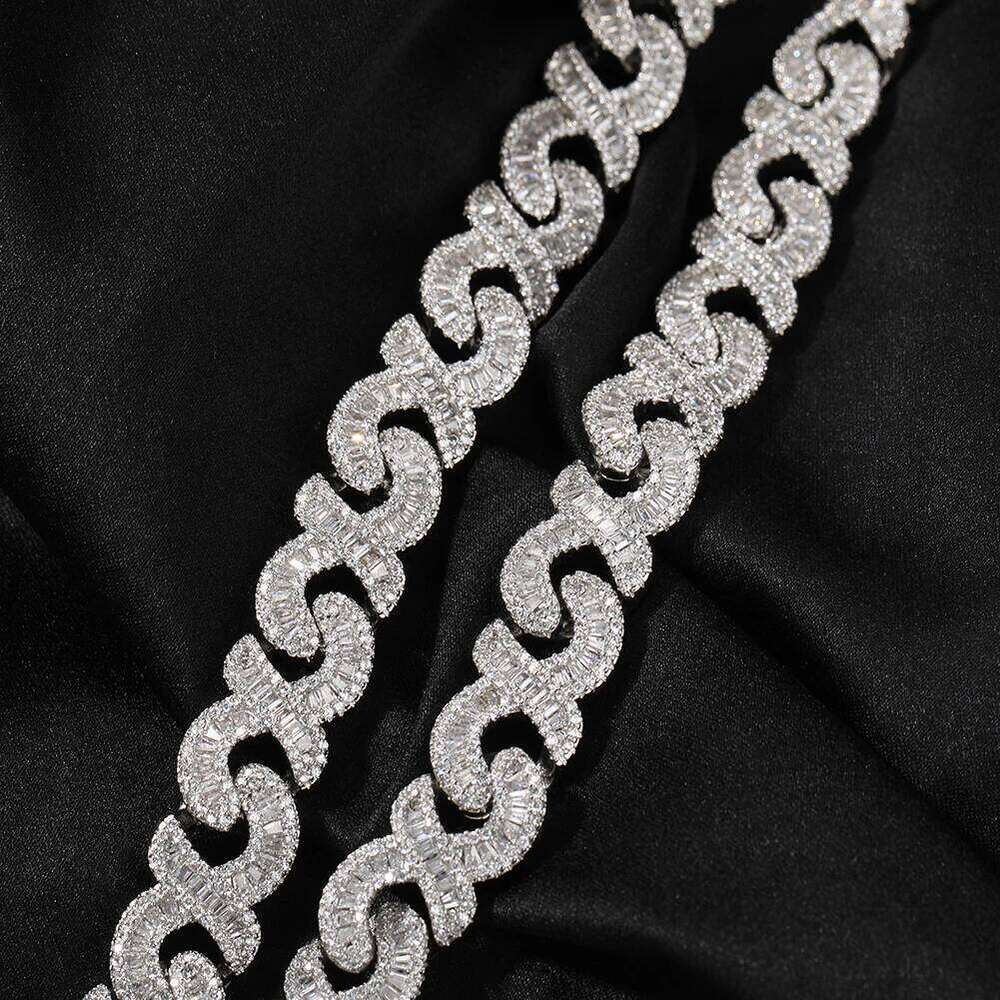 Uwin 12mm Infinity Chain Baguette Cuban Necklace Cubic Zirconia Micropave Charm y2k Jewelry Women Accessories Gifts