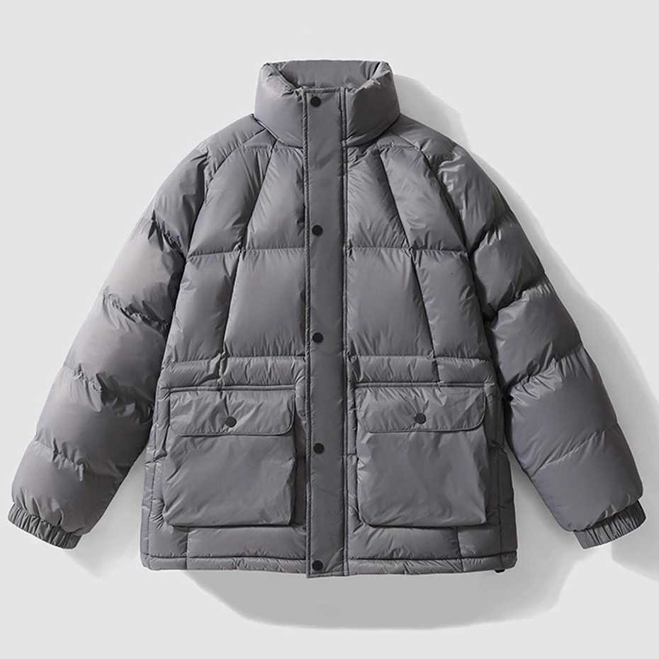Stand Collar Parkas Men Winter Thick Padded Jackets Coats Fashion Casual Solid Color Cargo Parkas Male Outerwear Z251024