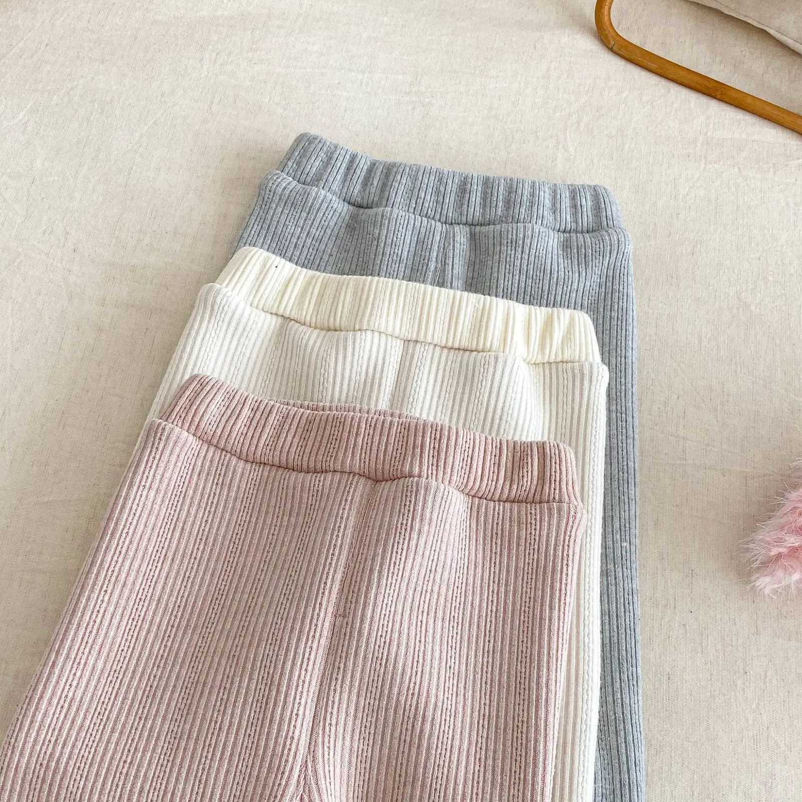 2025 Winter Kids Girl Clothes FleeceLined Leggings Cute Rabbit Embroidered Warm Long Pants Soft Stretchy Bottoms for 05Y KidsT251024