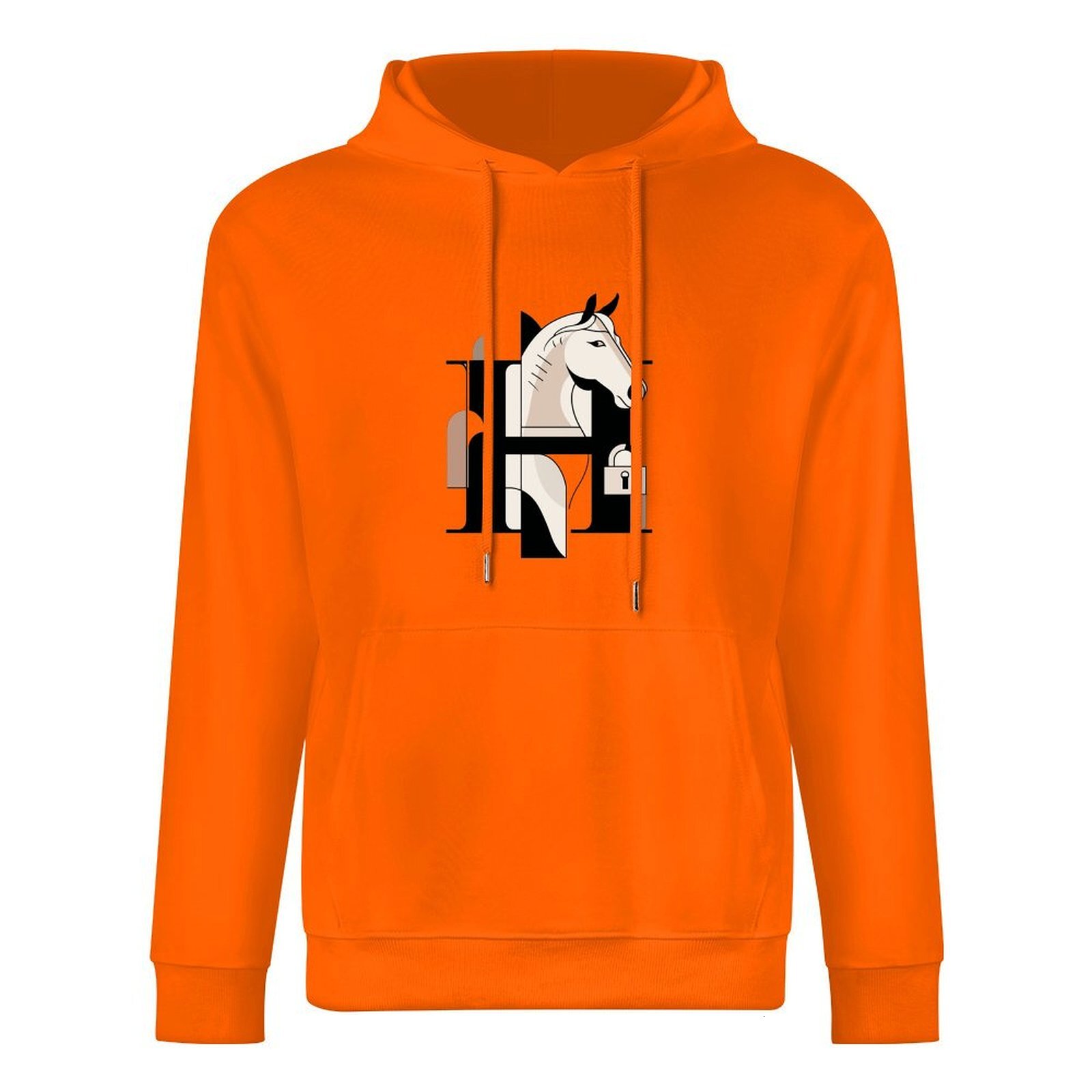 H Designer Fall Winter Hoodie Luxury Horse Print Design Unisex Long Sleeve Streetwear Hip Hop Oversized Fit Hoodie Men's Fashion Apparel H65