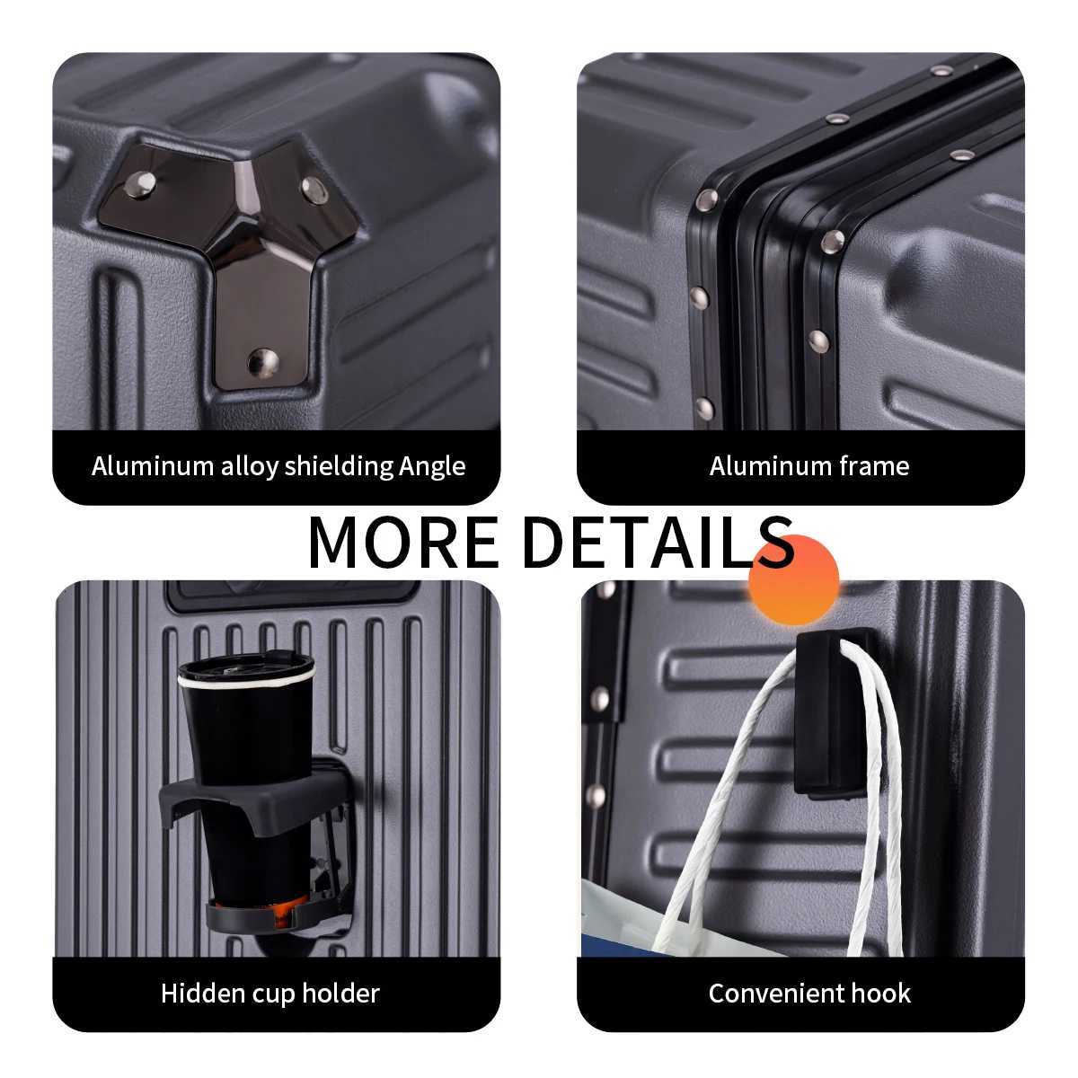 Strong and Durable Multifunctional Trolley Suitcase New LargeCapacity Suitcase Universal Wheel Student Password BoxW251024