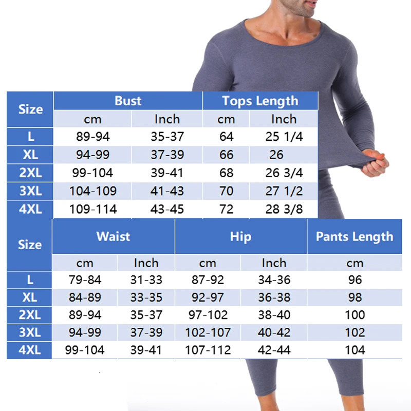 Plus Size Thermal Underwear Set for Men Fleece Lined Heavyweight Base Layer Long Johns Top Bottom for Extreme Cold Weather 251018